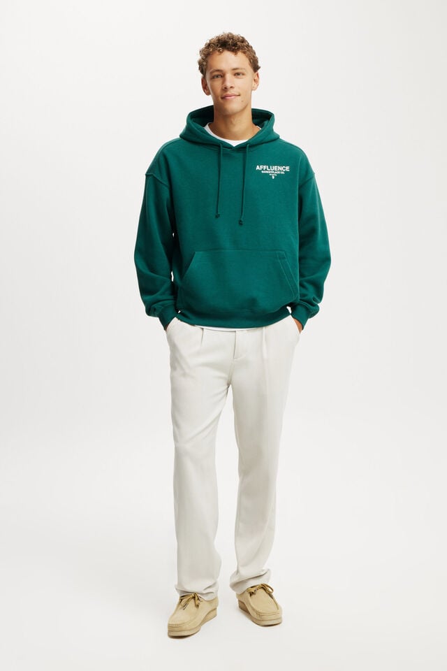 Cotton On Box Fit Graphic Hoodie Evergreen/affluence