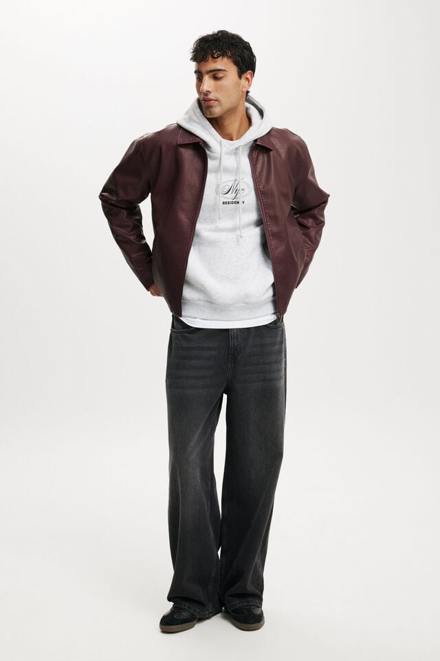 Cotton On Box Fit Graphic Hoodie Grey Marle / Residency Nyc