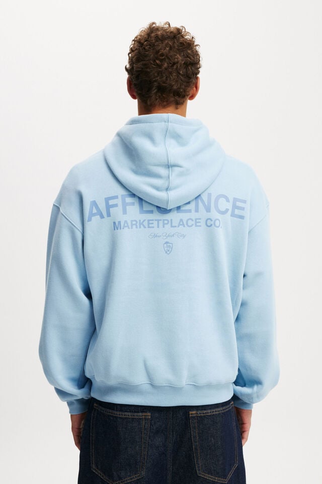 Cotton On Box Fit Graphic Hoodie Pearl Blue/affluence