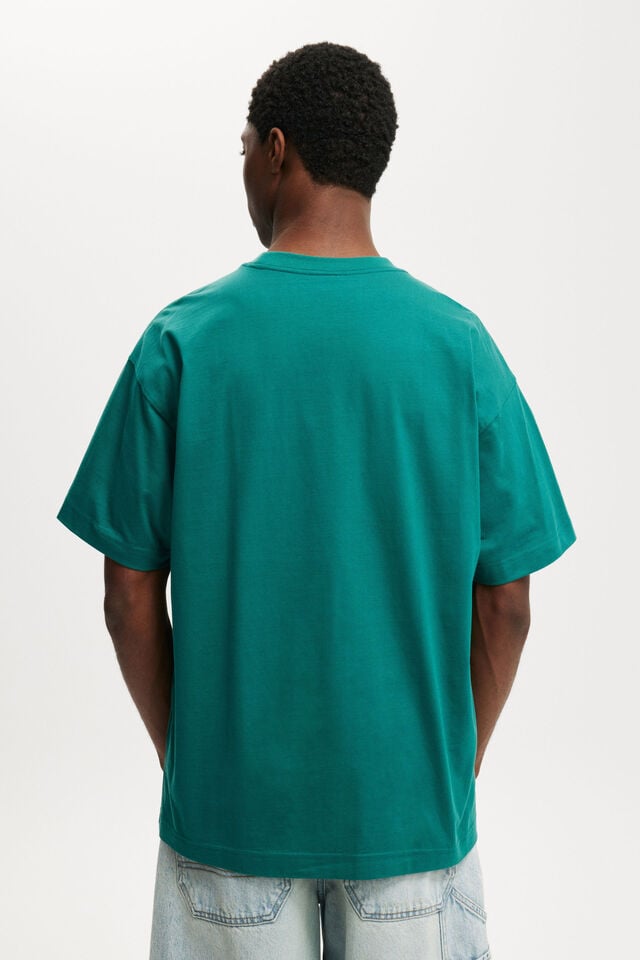 Cotton On Box Fit Graphic T-Shirt Emerald/experience Nature