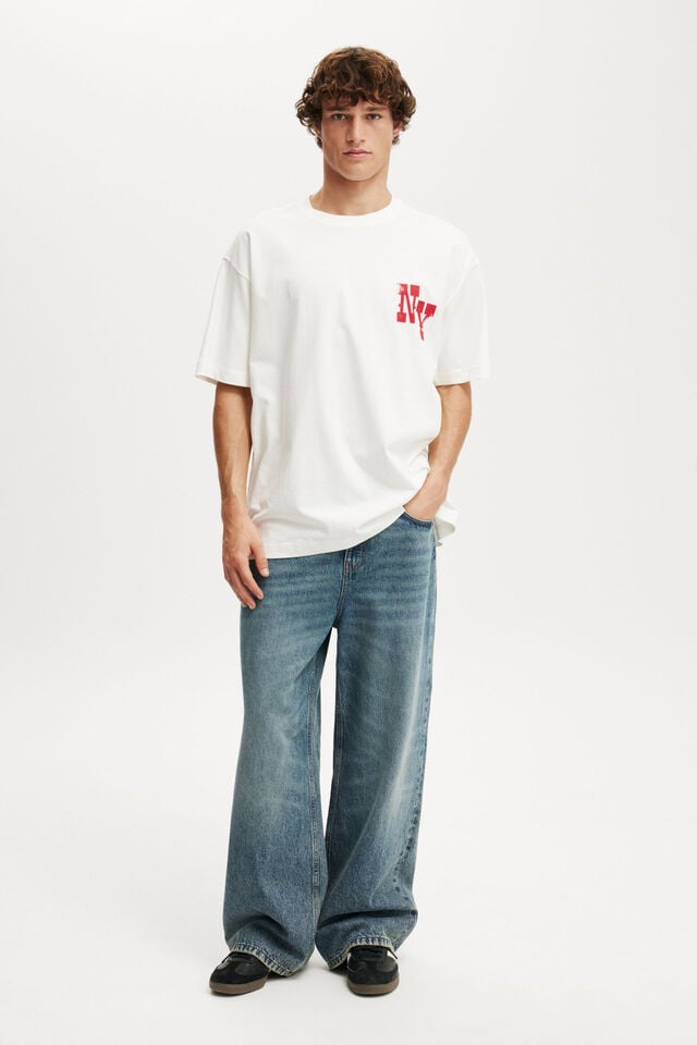 Cotton On Box Fit Graphic T-Shirt Vintage White/house Of Brooklyn