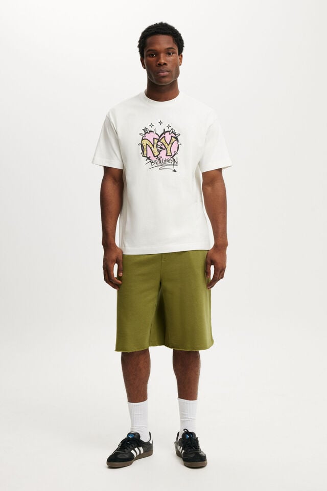 Cotton On Box Fit Graphic T-Shirt Vintage White/ny Cupid Love