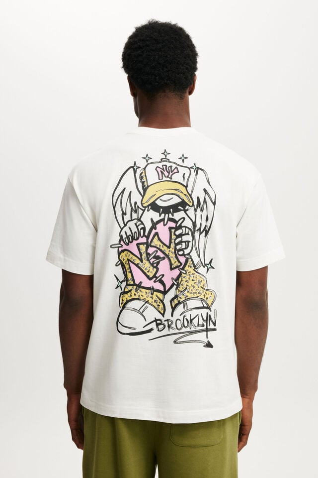 Cotton On Box Fit Graphic T-Shirt Vintage White/ny Cupid Love