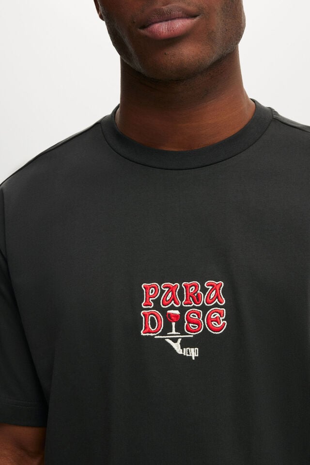 Cotton On Box Fit Graphic T-Shirt Washed Black/paradise