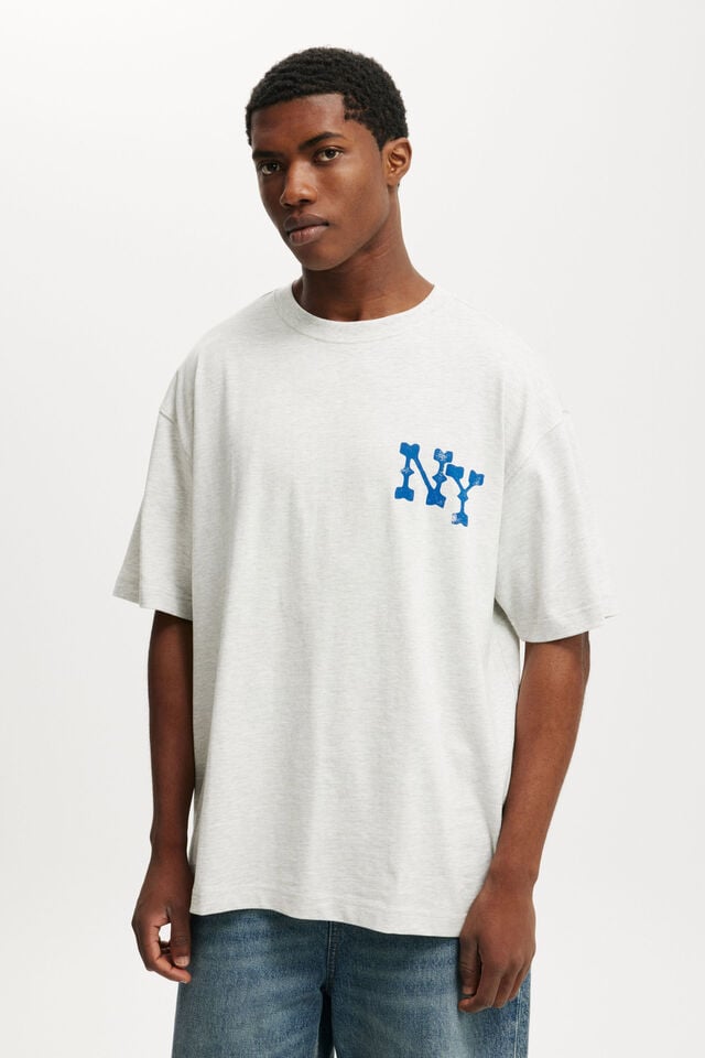 cotton on Box Fit Graphic T-Shirt white marle/grand central