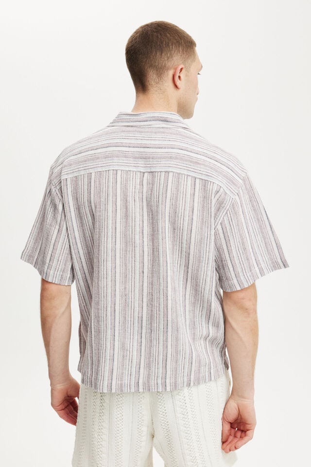 Cotton On Box Fit Short Sleeve Shirt Pink Multi Stripe