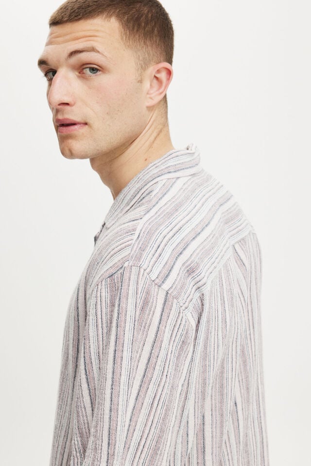 Cotton On Box Fit Short Sleeve Shirt Pink Multi Stripe