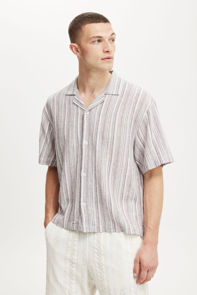 cotton on Box Fit Short Sleeve Shirt pink multi stripe