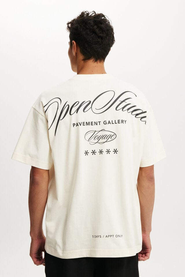 Cotton On Box Fit Text T-Shirt Creampuff/open Studios