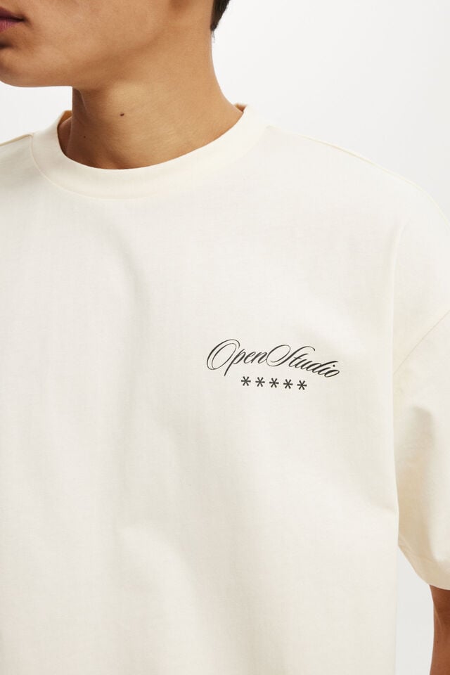 Cotton On Box Fit Text T-Shirt Creampuff/open Studios