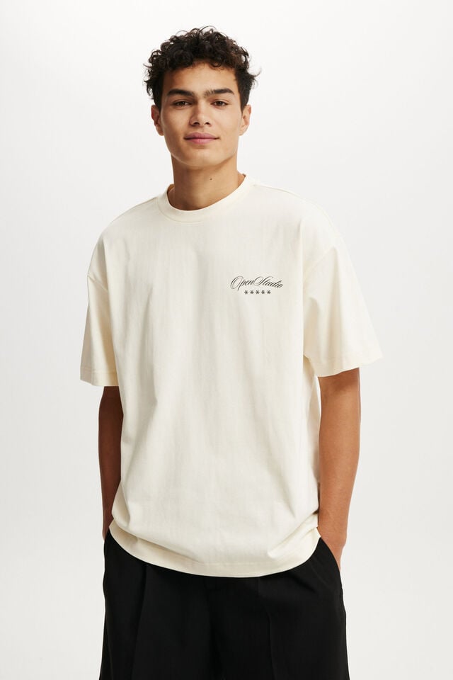 cotton on Box Fit Text T-Shirt creampuff/open studios