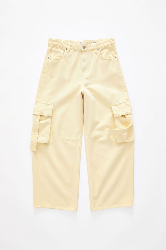 Cotton On Boyfriend Super Baggy Jean Cargo Butter Yellow
