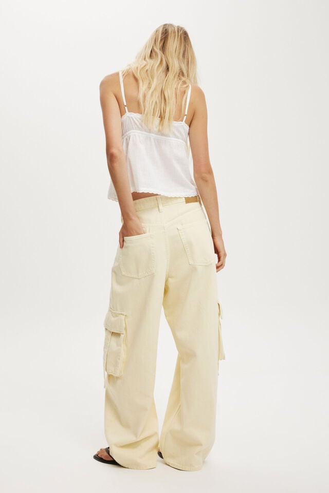 Cotton On Boyfriend Super Baggy Jean Cargo Butter Yellow