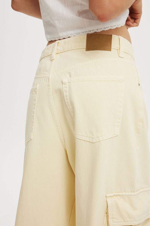 Cotton On Boyfriend Super Baggy Jean Cargo Butter Yellow