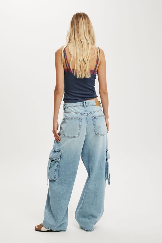 Cotton On Boyfriend Super Baggy Jean Cargo Remi Blue