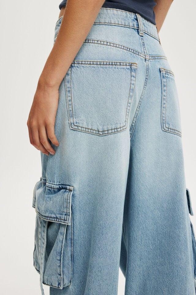 Cotton On Boyfriend Super Baggy Jean Cargo Remi Blue