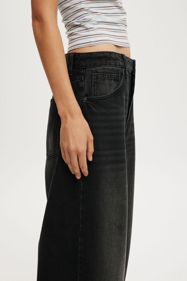 Cotton On Boyfriend Super Baggy Jean Y2k Washed Black
