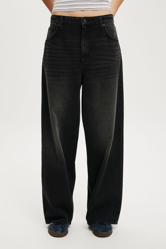 Cotton On Boyfriend Super Baggy Jean Y2k Washed Black