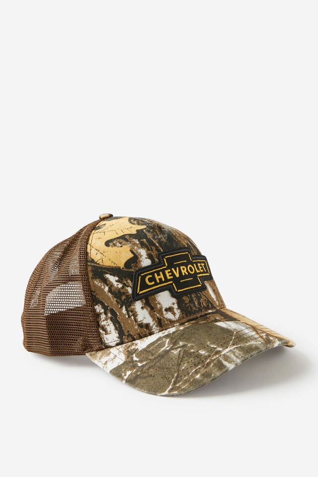 cotton on Chevrolet Trucker Hat lcn gm real camo/brown/chevrolet