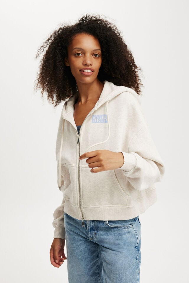 cotton on Classic Fleece Licensed Zip Through Hoodie lcn bra b simpson waterhole/oatmeal marle
