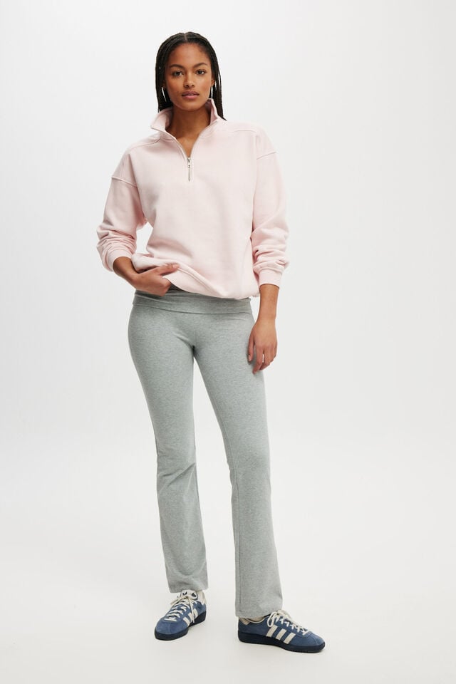 Cotton On Classic Fleece Oversized Half Zip Sweatshirt Soft Pink