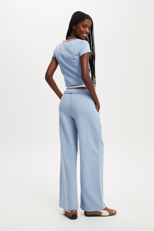 Cotton On Classic Fleece Wide Leg Sweatpant Dusk Blue