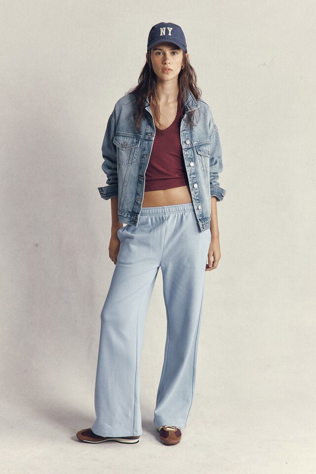 cotton on Classic Fleece Wide Leg Sweatpant dusk blue