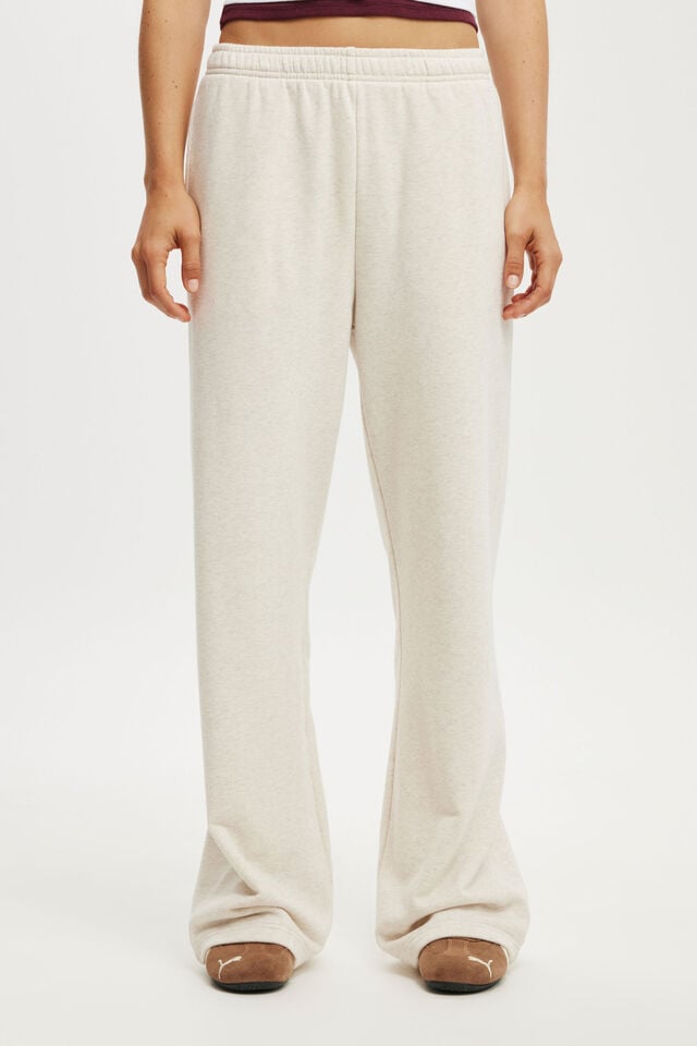 Cotton On Classic Fleece Wide Leg Sweatpant Oatmeal Marle