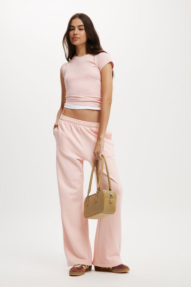 cotton on Classic Fleece Wide Leg Sweatpant peach spritz