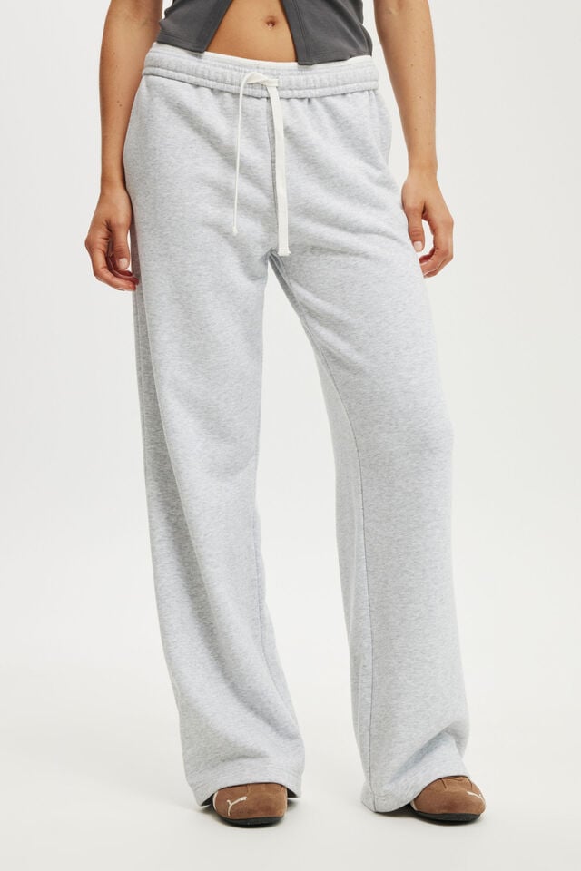 Cotton On Classic Fleece Wide Leg Sweatpant Soft Grey Marle