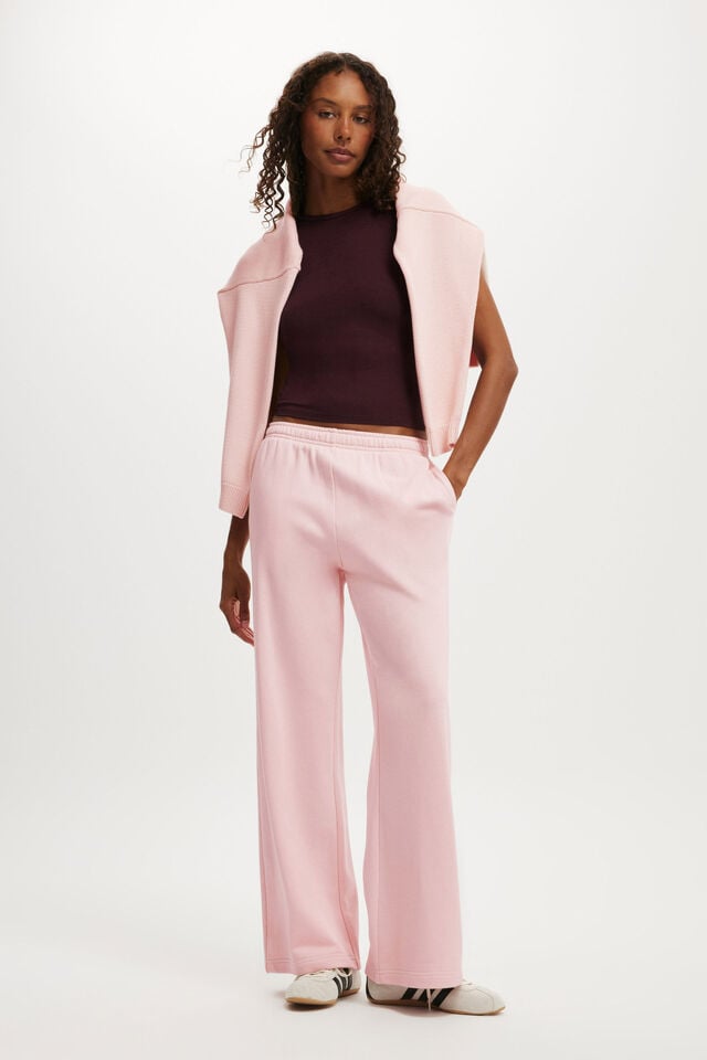 cotton on Classic Fleece Wide Leg Sweatpant soft pink