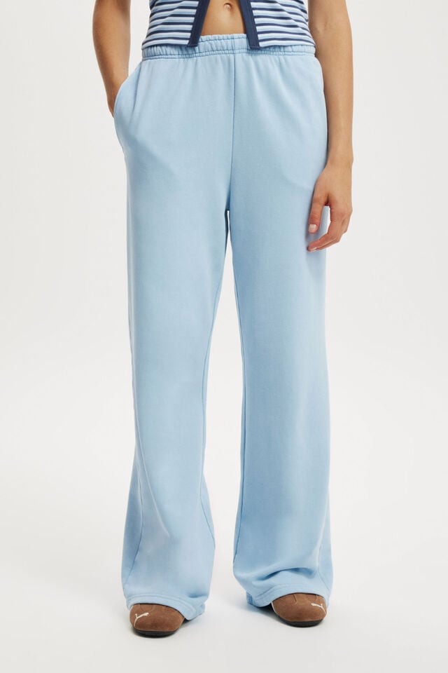 Cotton On Classic Fleece Wide Leg Sweatpant Washed Serene Blue
