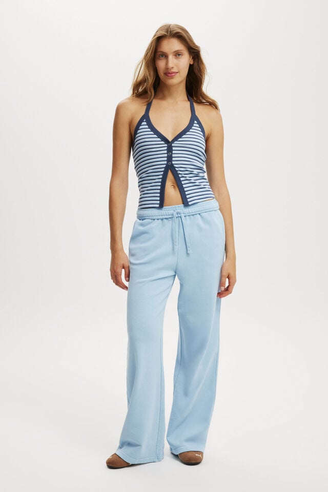 cotton on Classic Fleece Wide Leg Sweatpant washed serene blue