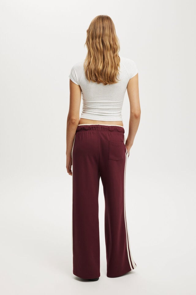 Cotton On Contrast Wide Leg Sweatpant Sour Cherry / Cream