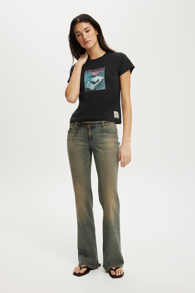 Cotton On Corvette Graphic Tee Lcn Gm Corvette Sting Ray/ Washed Black