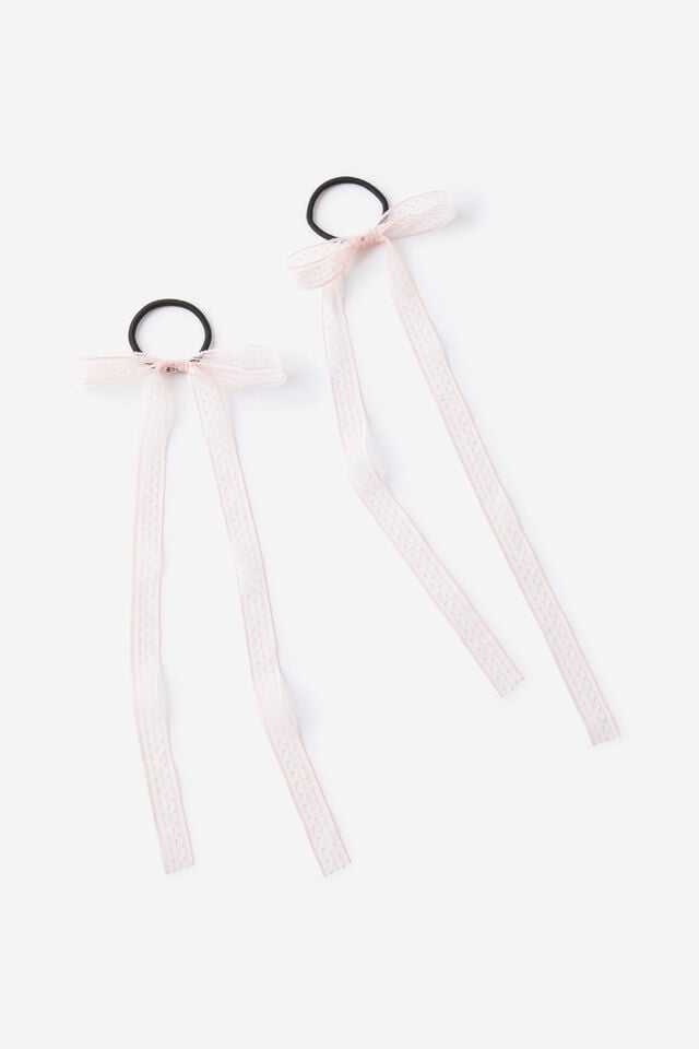 cotton on 2Pk Poppy Hair Bows pink lace