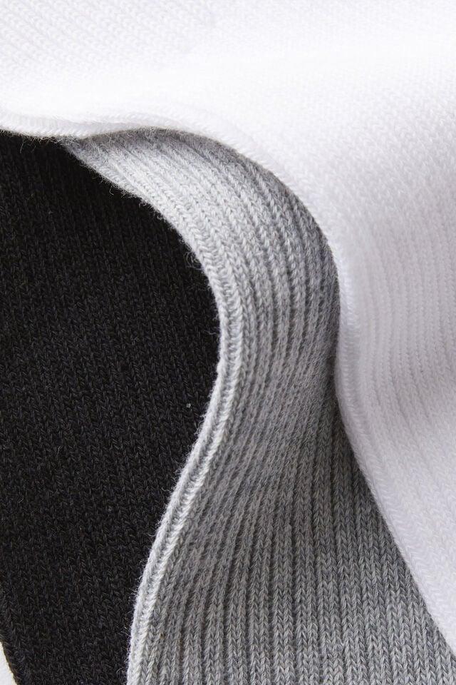 Cotton On 3 Pack Easy Socks Black/white/grey Marle
