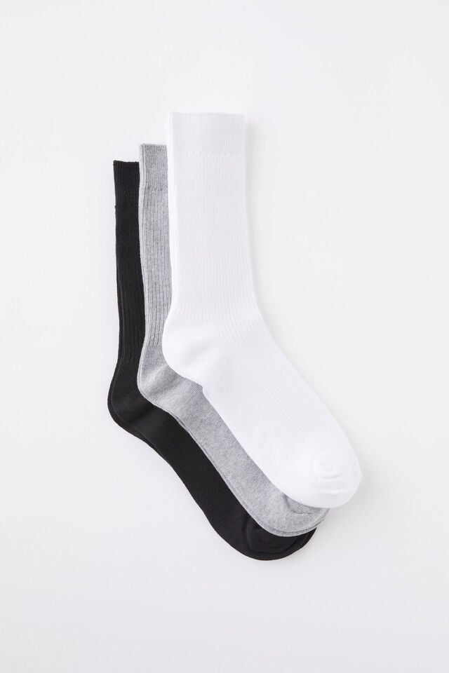 cotton on 3 Pack Easy Socks black/white/grey marle