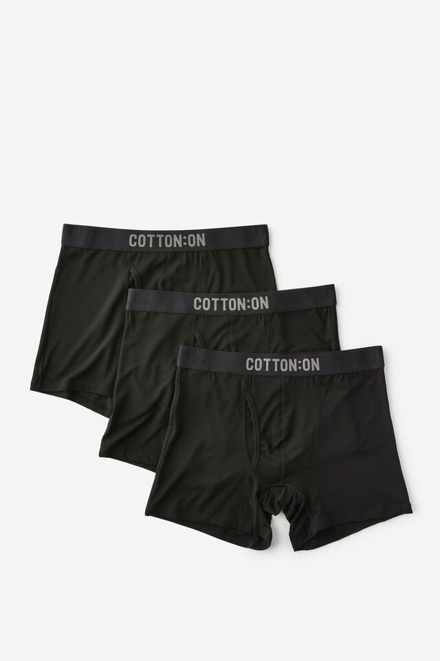 cotton on 3 Pack Mens Bamboo Trunks black