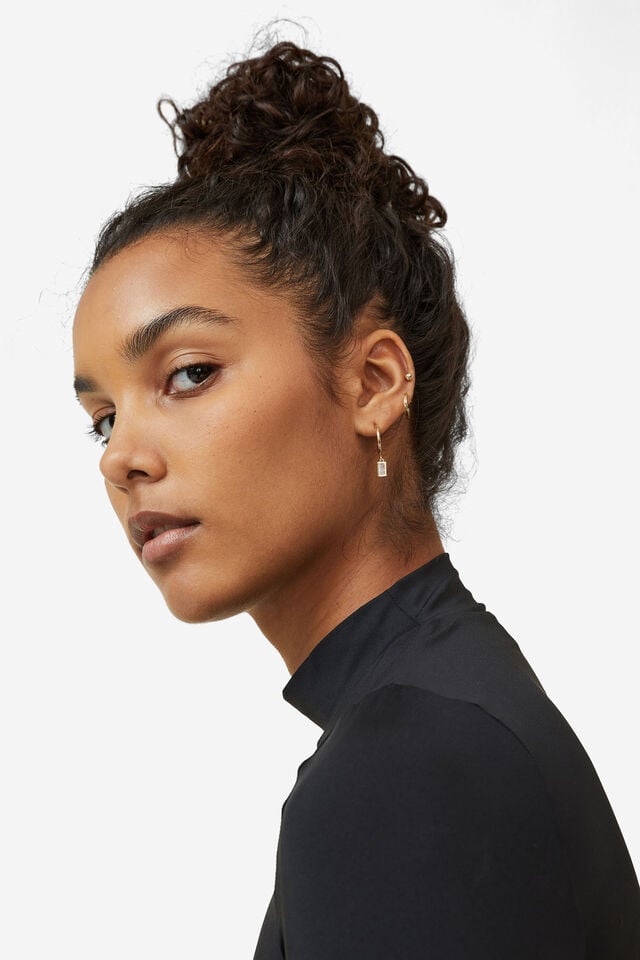 cotton on 3Pk Small Earring up gold diamante