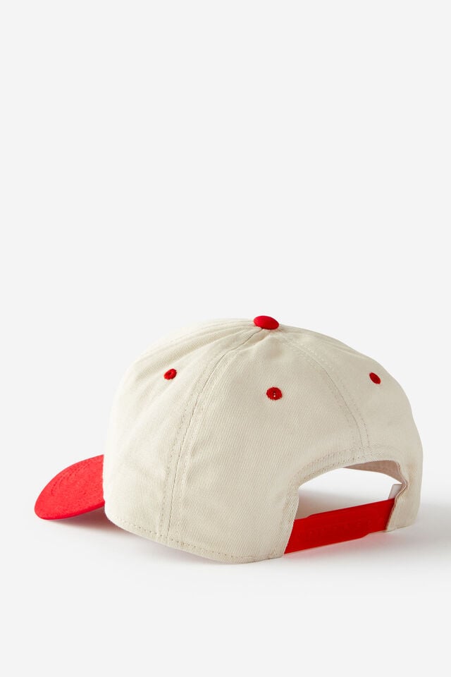 Cotton On 5 Panel Hat Bone/cherry Red/cascadia