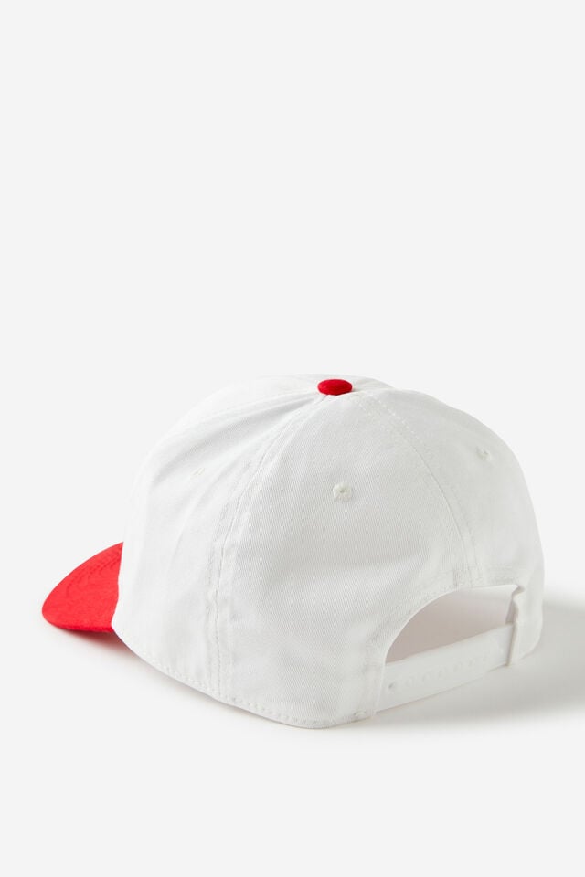 Cotton On 5 Panel Hat White/cherry Red/venice