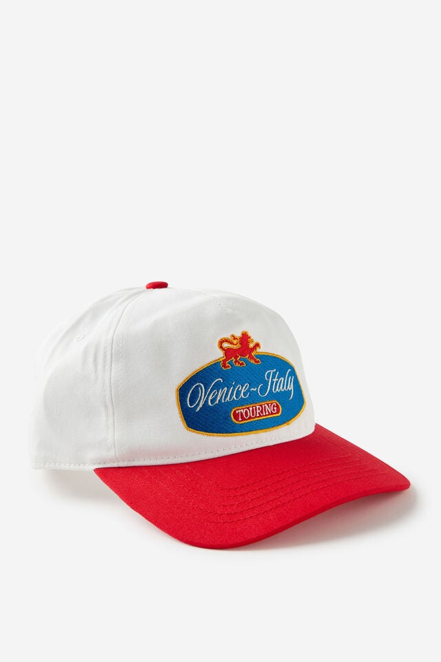 cotton on 5 Panel Hat white/cherry red/venice
