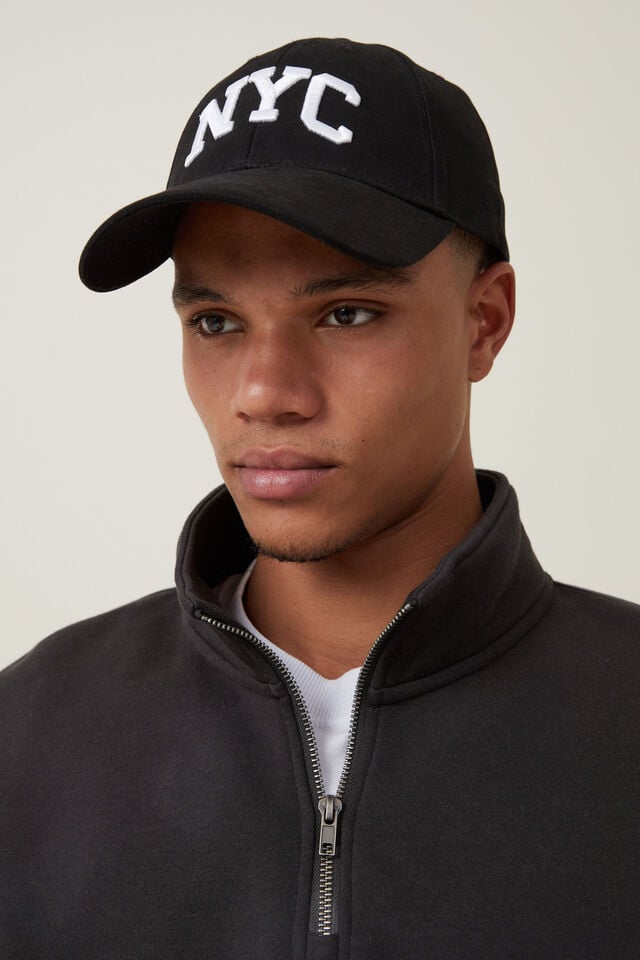 Cotton On 6 Panel Baseball Cap Black/nyc