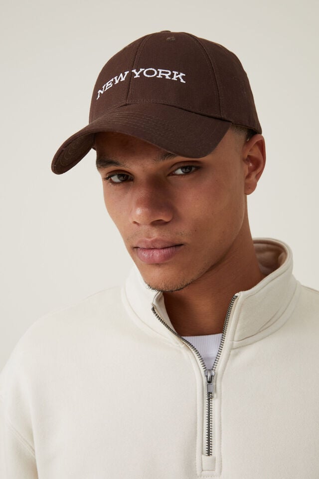 Cotton On 6 Panel Baseball Cap Chocolate/new York