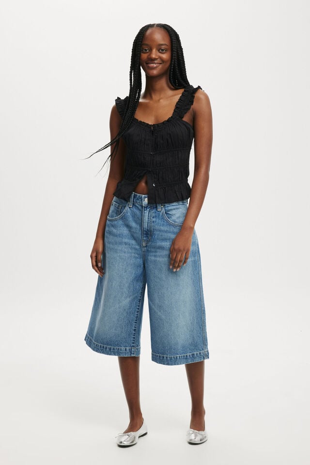 cotton on 90 S Baggy Denim Jort azure blue