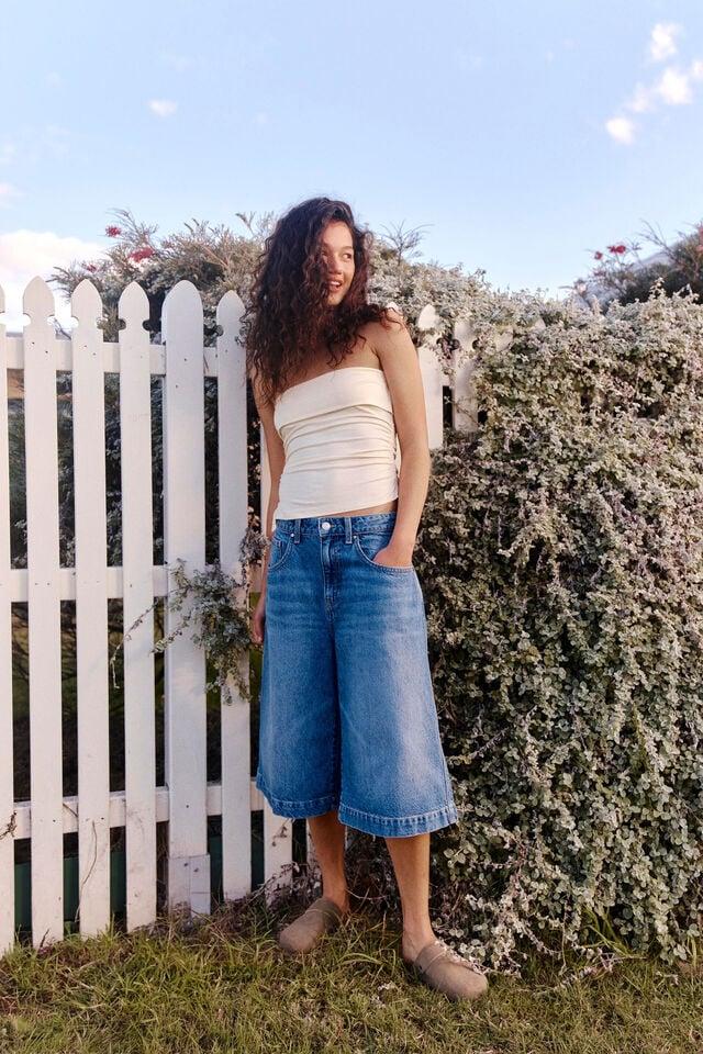 cotton on 90 S Baggy Denim Jort blue dusk
