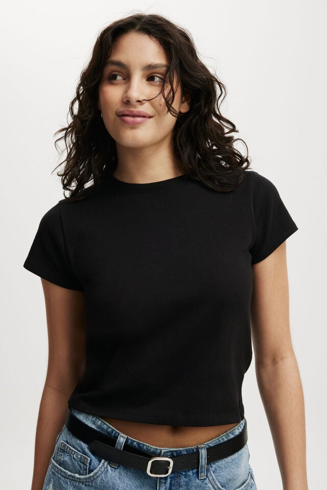 Cotton On 90S Baby Tee Black