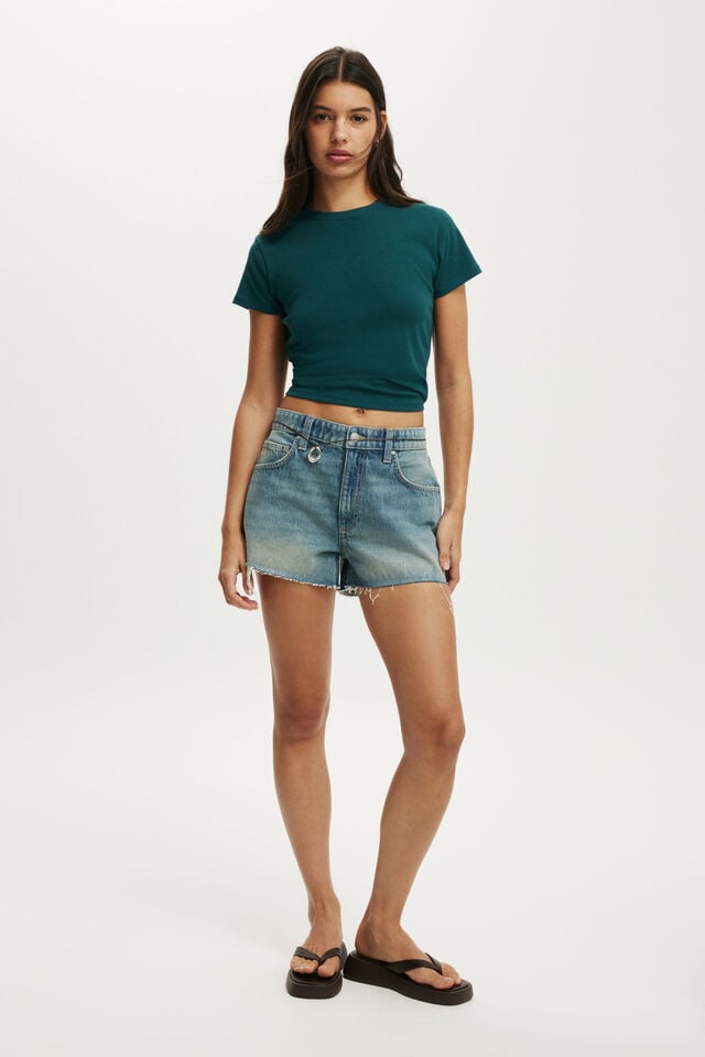 Cotton On 90S Baby Tee Dark Ivy