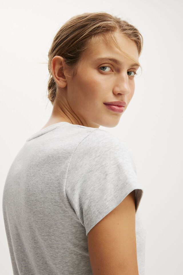 Cotton On 90S Baby Tee Grey Marle